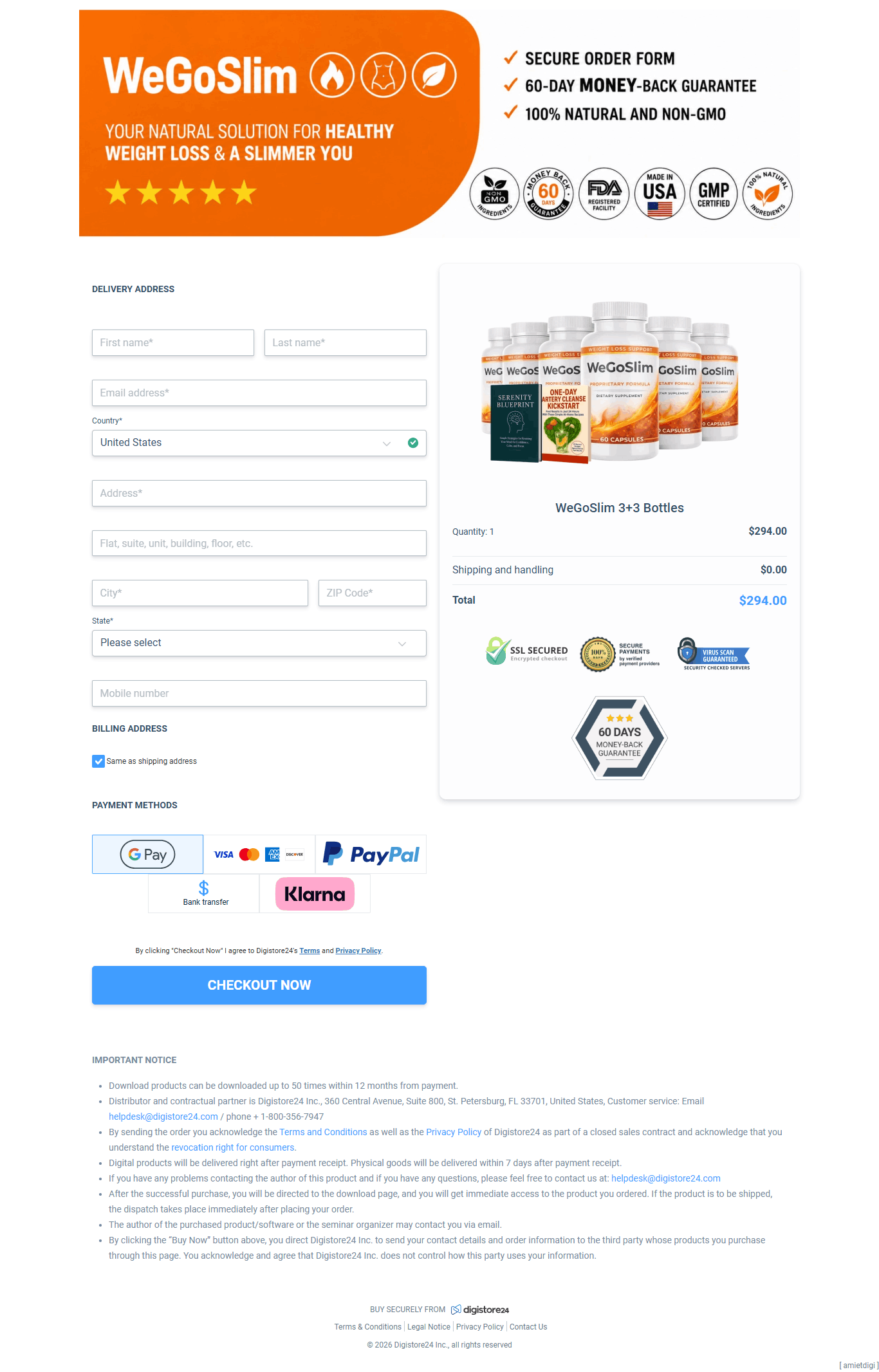 WeGoSlim Order